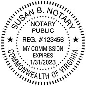 Round Virginia Notary stamp