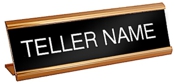D328G-TELLER - Teller Nameplate w/ Desk Holder