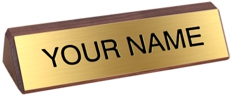 D1PL - Officer Nameplate w/ Wood Desk Easel